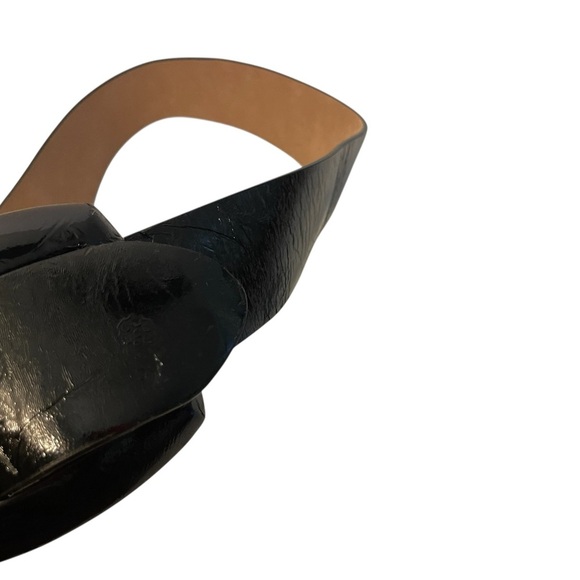 Ann Taylor Chunky Patent Black Belt with Tan Interior Statement Chic - Picture 10 of 11